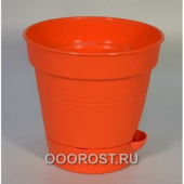 Горшок Глория Оранжевый 1,5 литра С ПОЛИВОМ (16 см) /10/